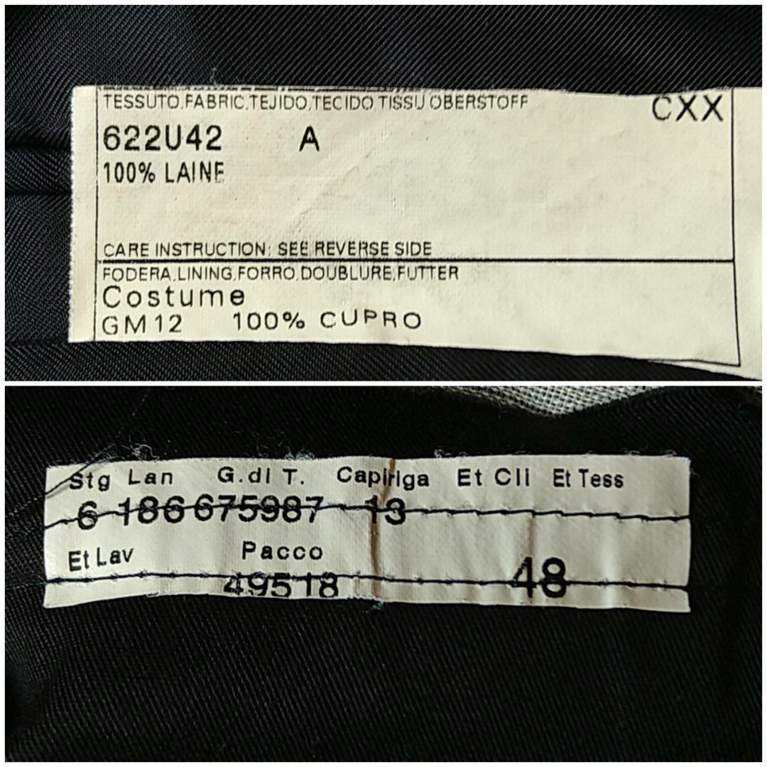 【極美品 希少】GUCCI セットアップ スーツ 黒 ストライプ L メンズ