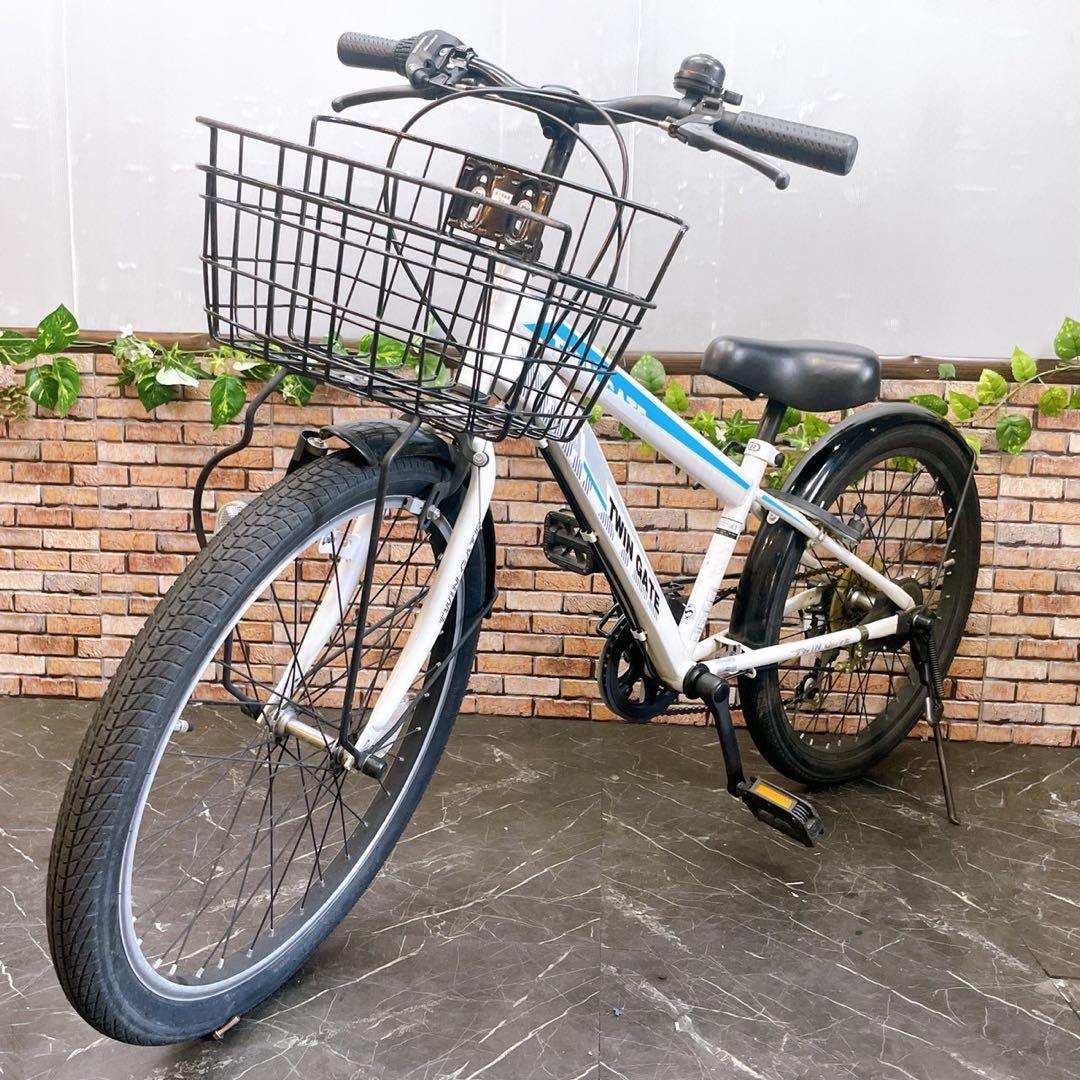 【56】子供用自転車 子供車 TWIN GATE ホワイト 22インチ