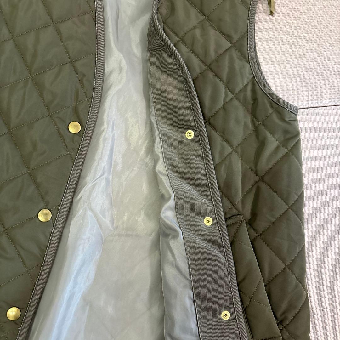 OUR キルティングベスト オリーブグリーン