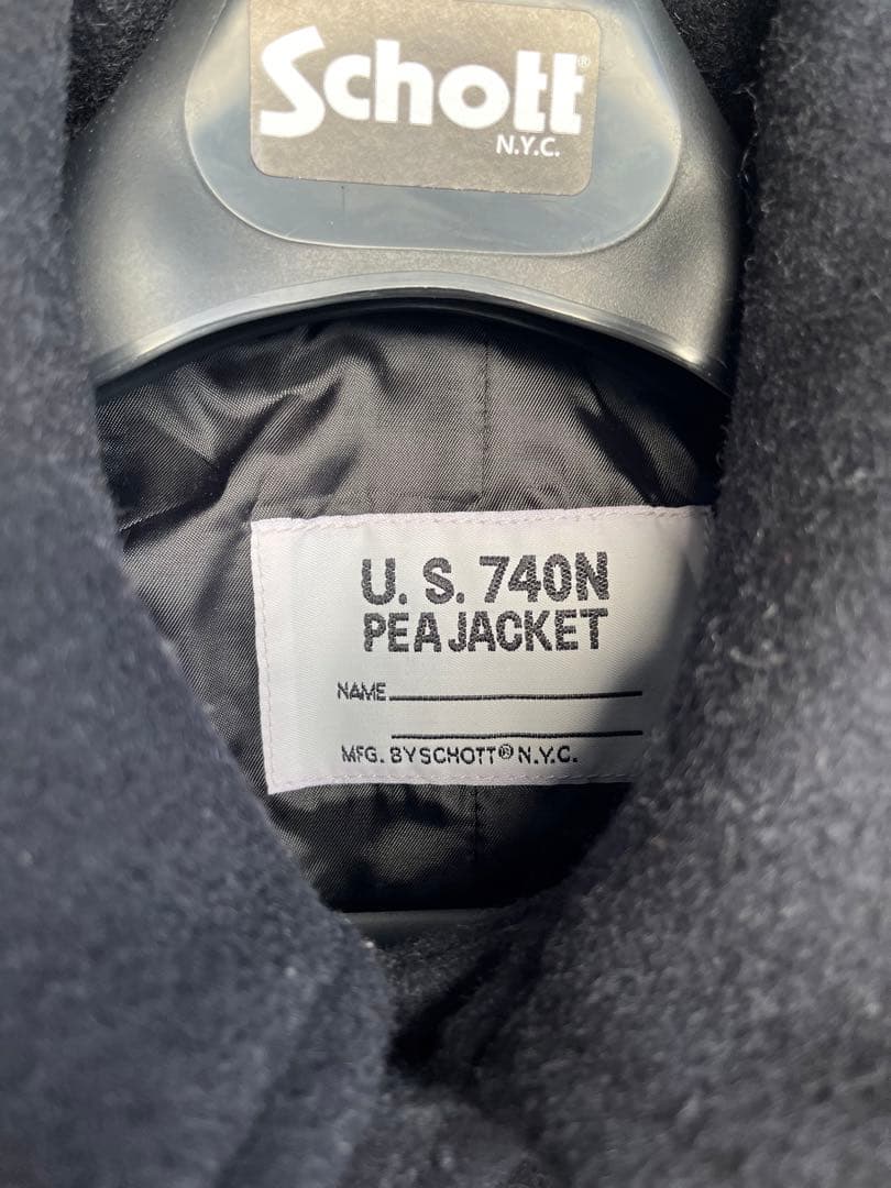 Schott 740N navy 紺 ロング　ピーコート usa