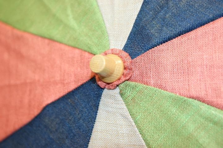 小宮商店 橘 折りたたみ 小振り 高級日傘 麻100％ ＵＶカット パラソル