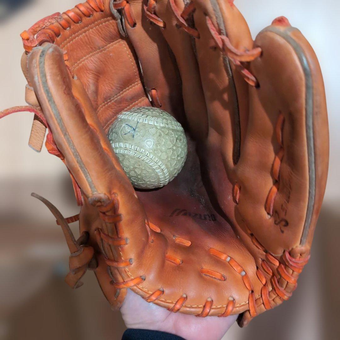 週末値下げMizuno Pro 硬式グローブ オレンジ　ミズノプロ内野