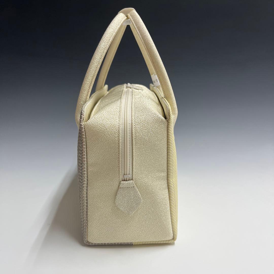 夏　新品未使用品　本塩沢紬　草木染　帯地使用　利休バッグ25067