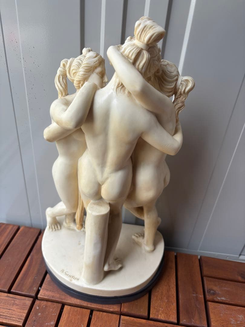 【A SANTNI】ギリシャ神話 三美神像 裸婦像 西洋彫刻 ITALY