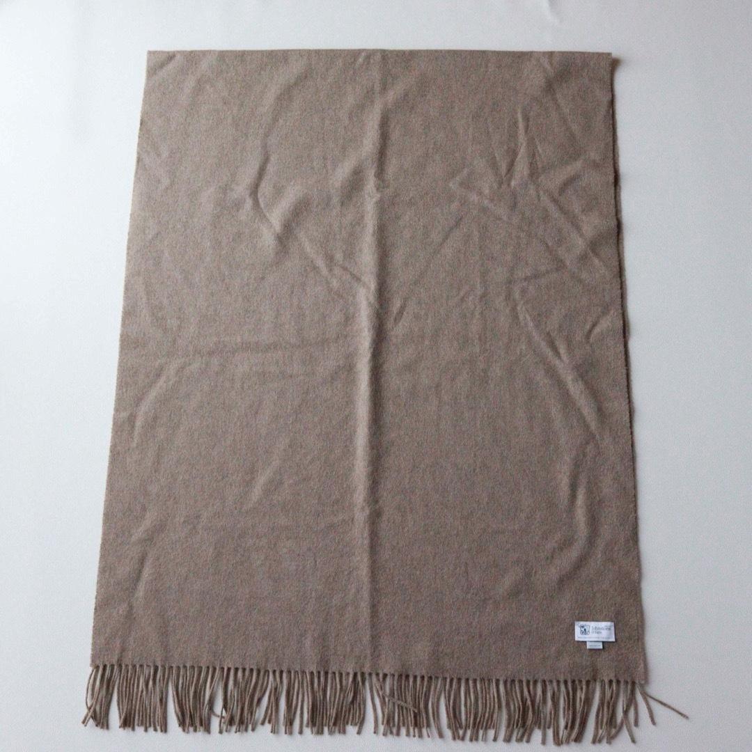 5454【人気色】ジョンストンズ　大判ストール カシミヤ100％ ベージュ