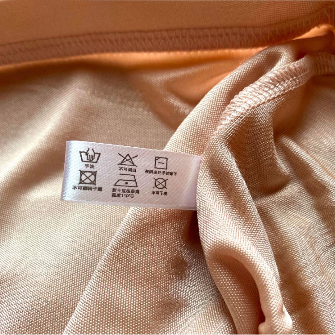 【しも様】シルク100% レギンス Lベージュ&ブラック 長袖ブラックM 2枚