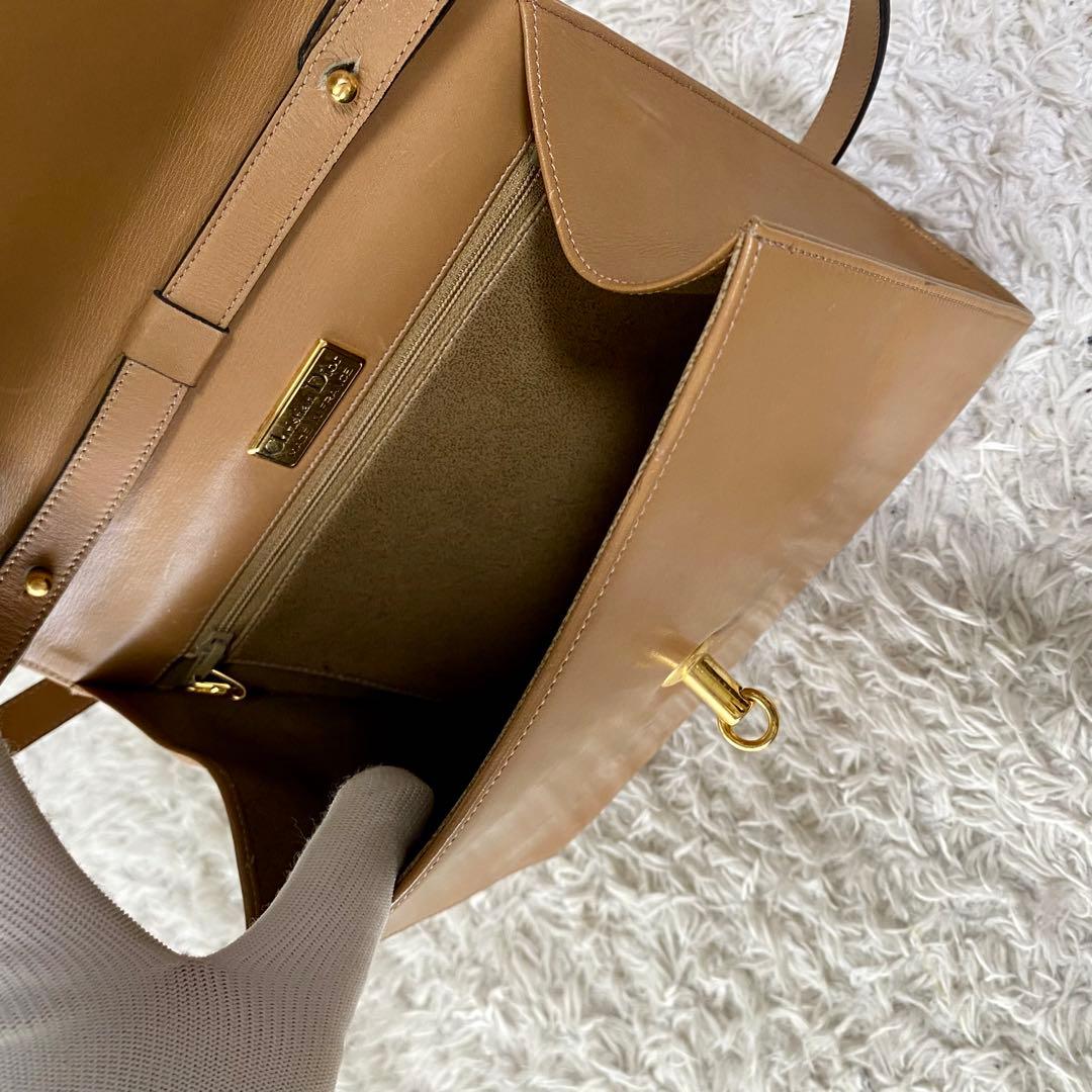 美品 Christian Dior ベージュ レザー 2WAY ショルダーバッグ