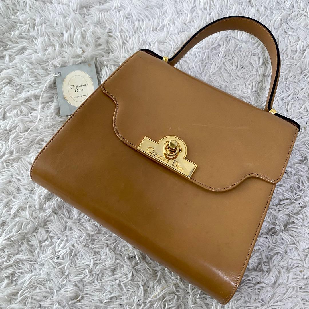 美品 Christian Dior ベージュ レザー 2WAY ショルダーバッグ