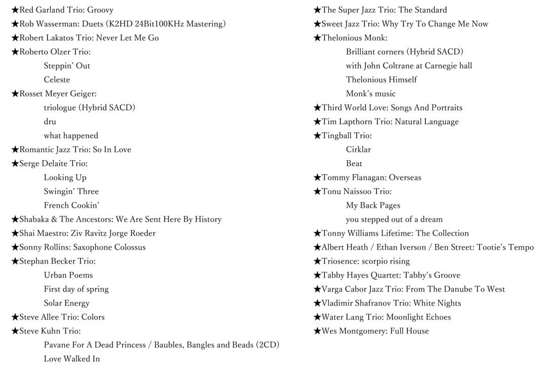高音質 Jazz CD まとめ vol.6