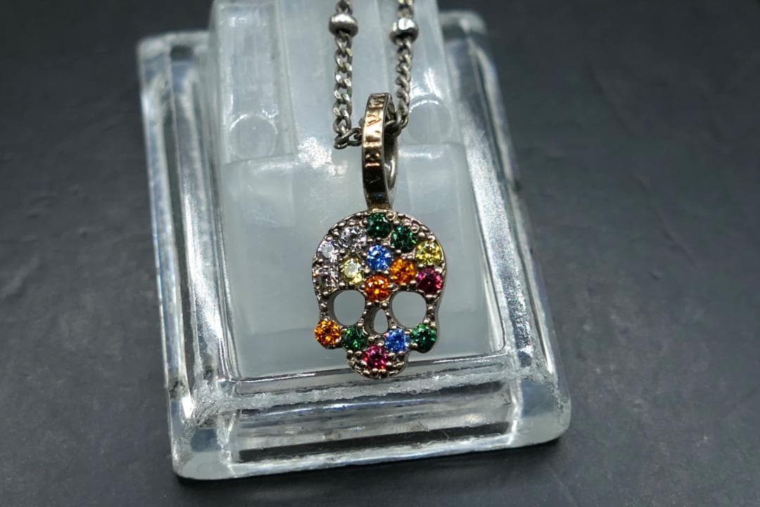 美品　ヴェルヴェットラウンジ　ストラクチャー　ペンダント スカル　ネックレス