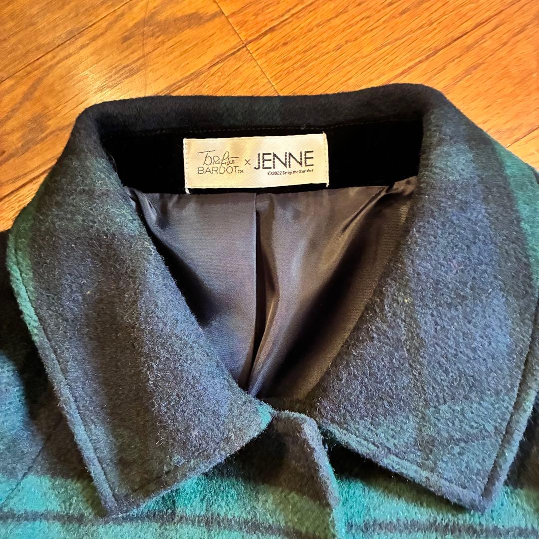 JENNE　BB.コラボ チェック柄 ケープコート 完売品 L