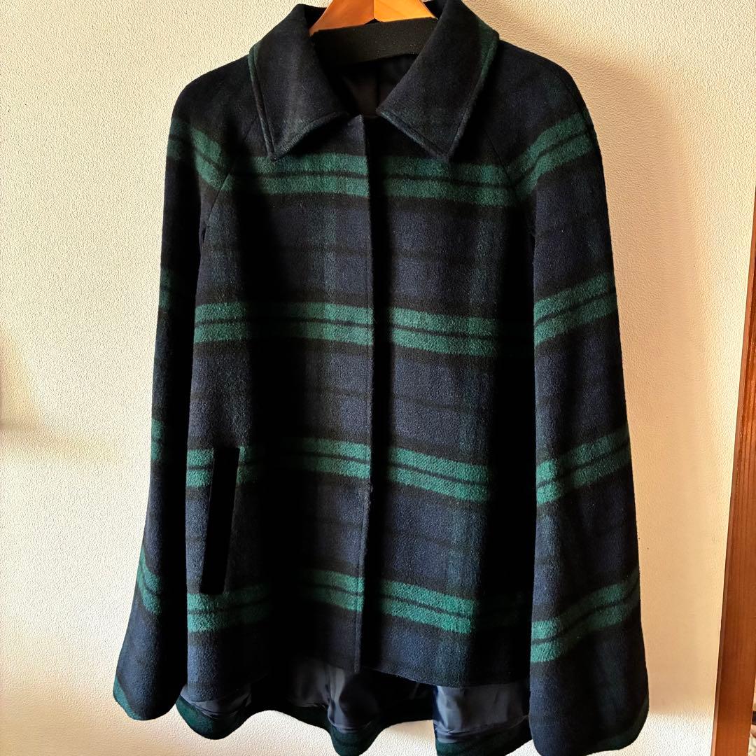 JENNE　BB.コラボ チェック柄 ケープコート 完売品 L