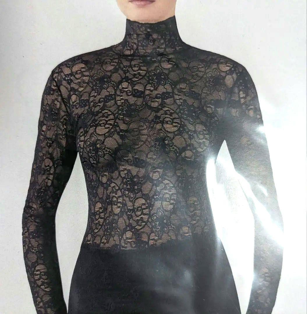 新品未開封　ピエールマントゥ　総レースハイネックプルオーバー　長袖　バネッサ