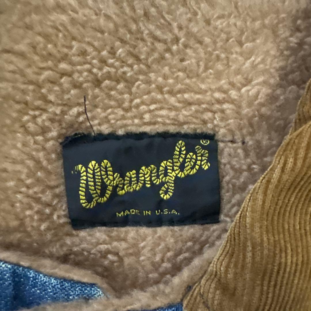 ビンテージWrangler デニムジャケット ボア付き襟コーデュロイ今週限定価格