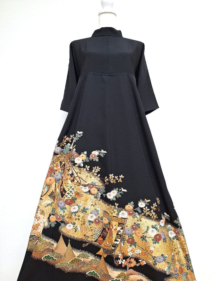 着物リメイクワンピース3607