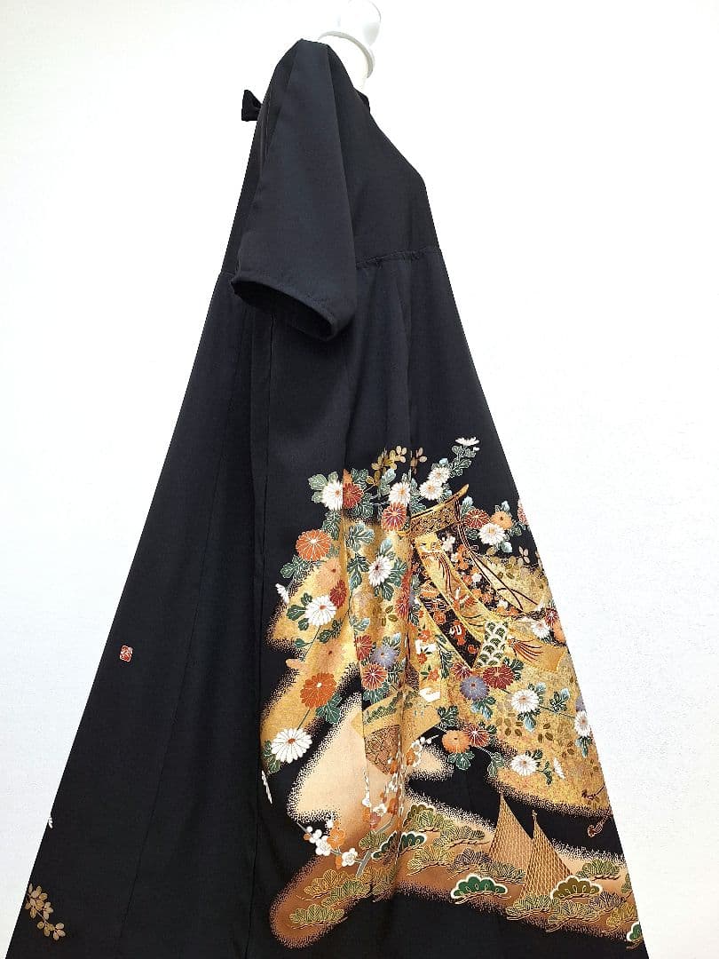 着物リメイクワンピース3607