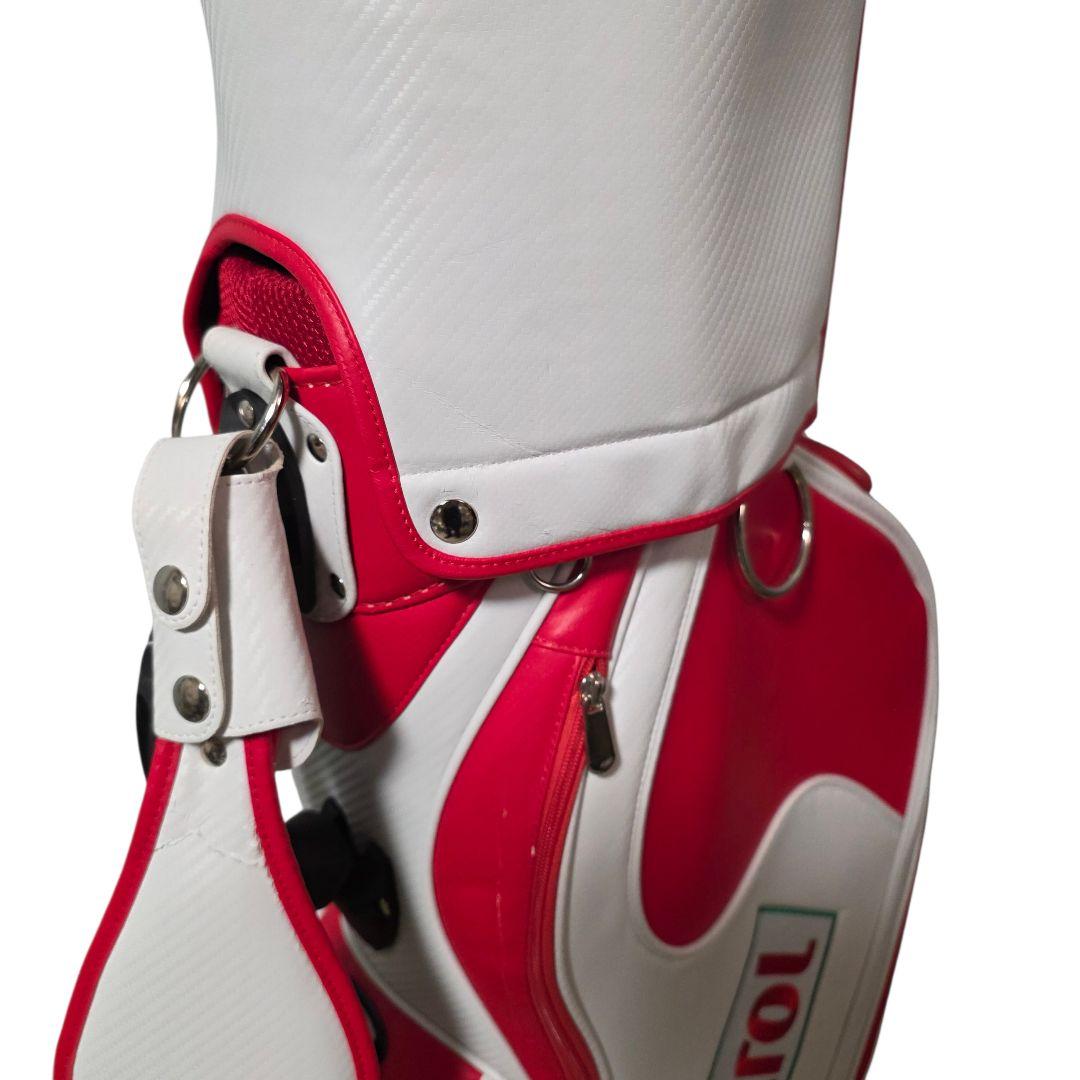 Castrol キャディバッグ 赤白 三点式 カストロール 希少 レア