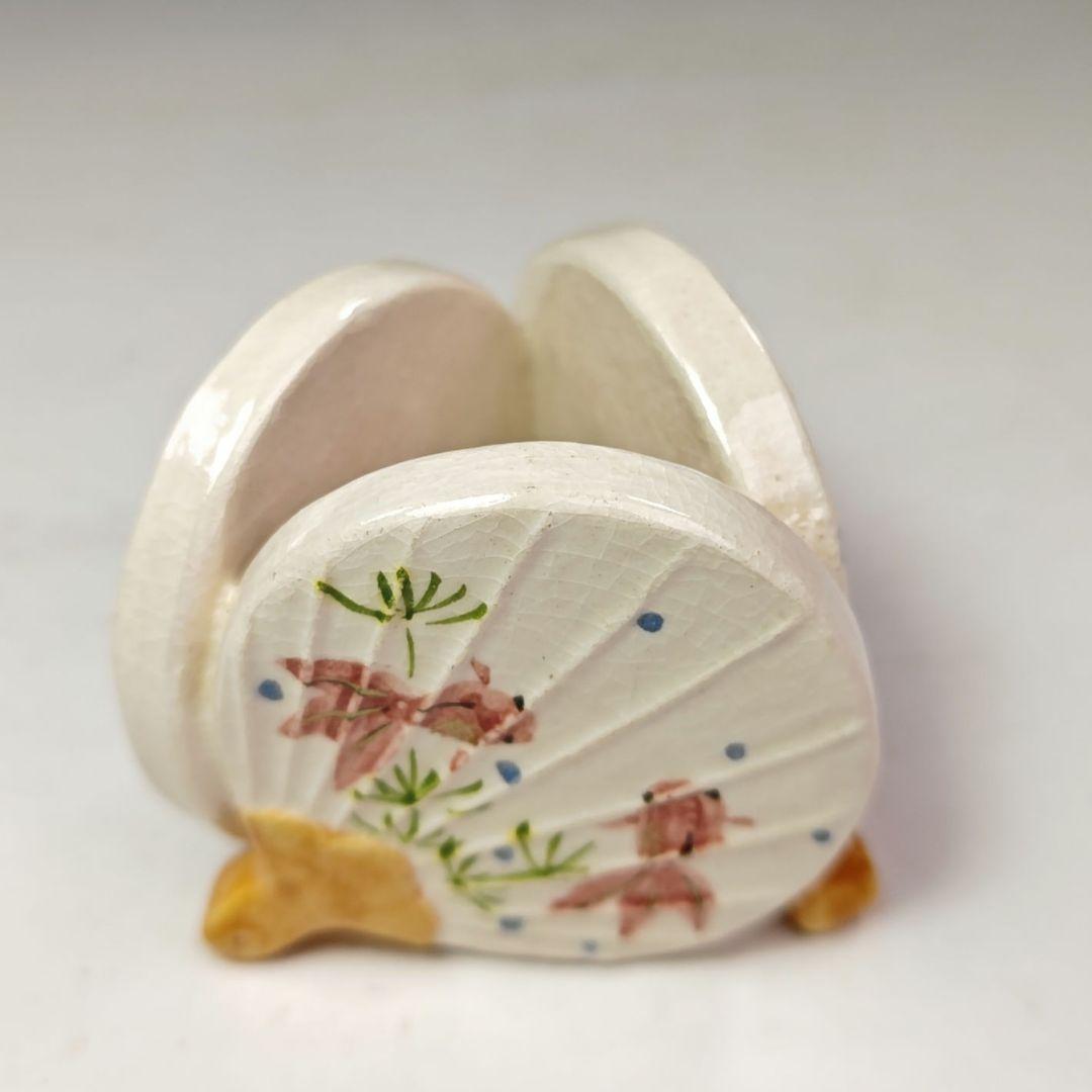 イ663 蓋置『桂窯　伊東桂楽造』『うちわ　蓋置　共箱』茶道具