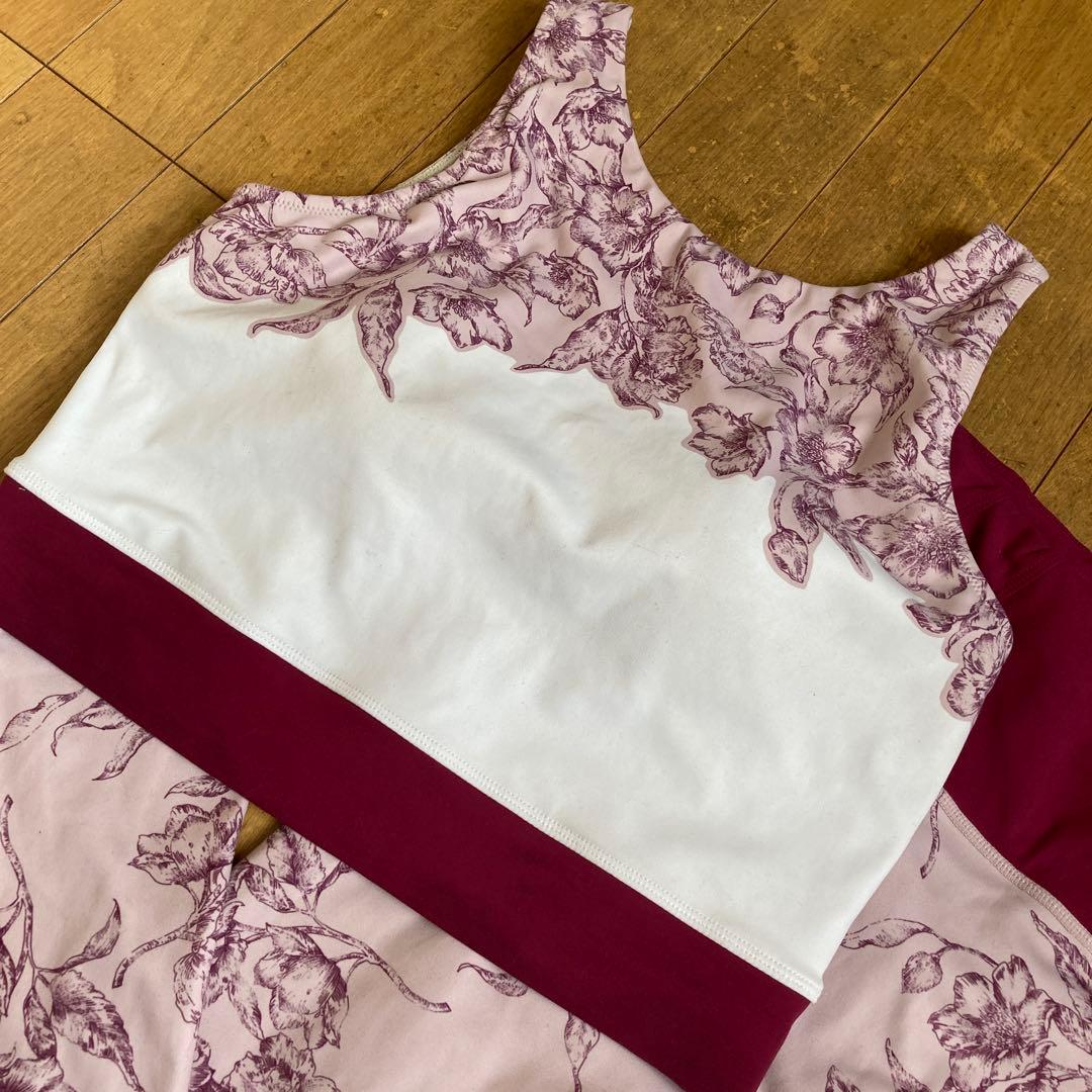 アンティークプリントヨガウェアセット クリアピンク☺︎サイズM &ゼリー