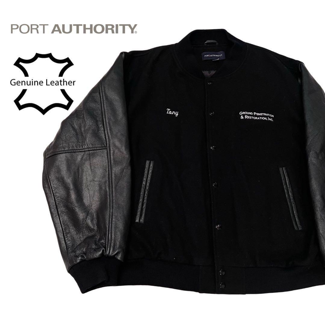 希少★Port Authority ヴィンテージ レザー 刺繍 スタジャン