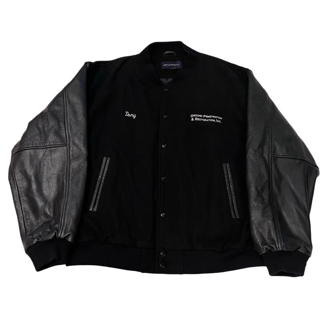 希少★Port Authority ヴィンテージ レザー 刺繍 スタジャン