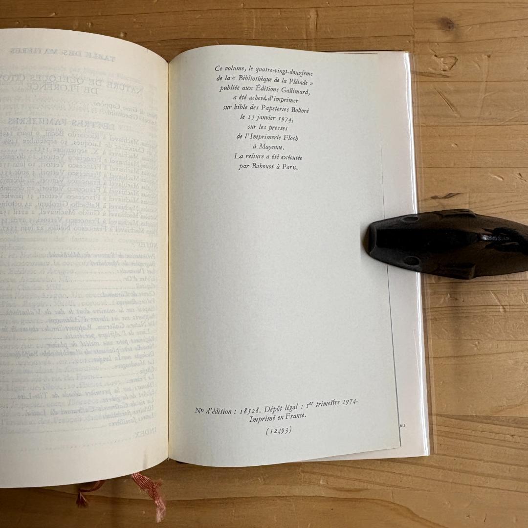 仏 ガリマール社 プレイヤード叢書 マキャヴェリ 全集 系譜図付