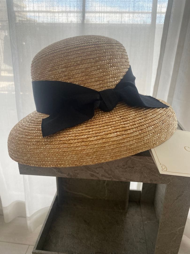 CA4LA カシラ　麦わら帽子 黒リボン付き