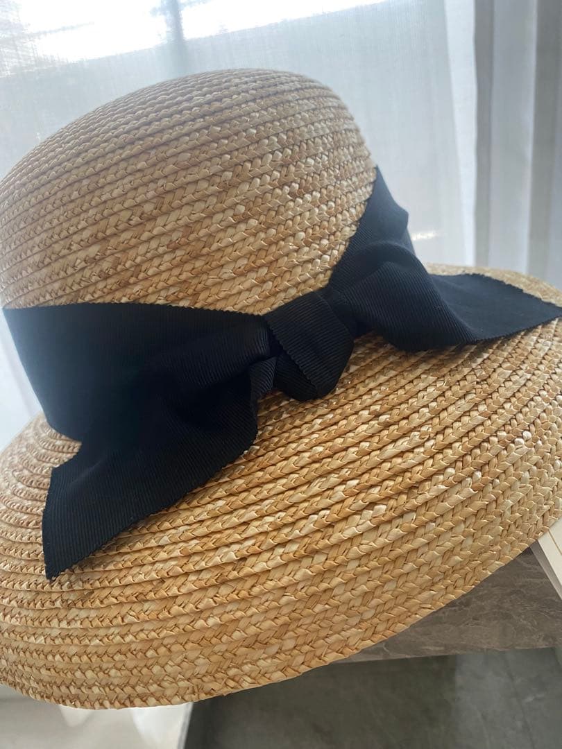 CA4LA カシラ　麦わら帽子 黒リボン付き