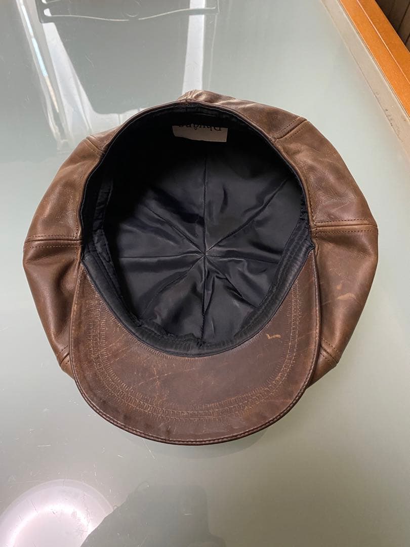 バックラッシュ　ブラウン レザー キャスケット