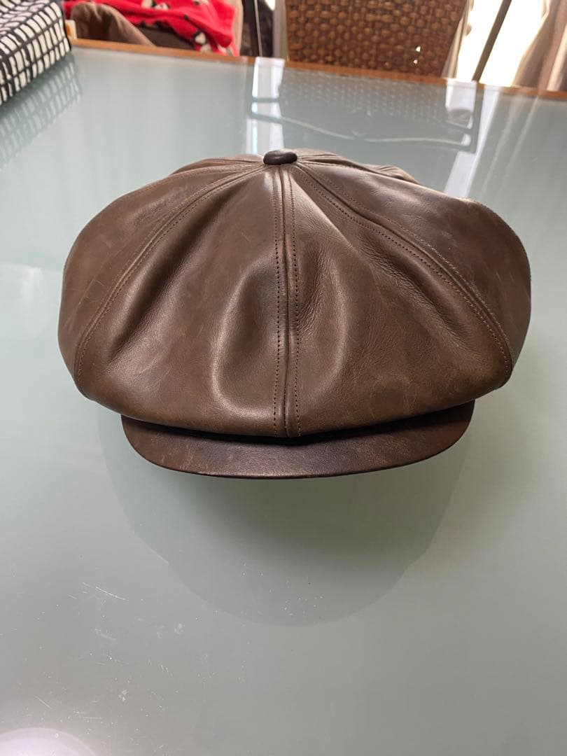 バックラッシュ　ブラウン レザー キャスケット