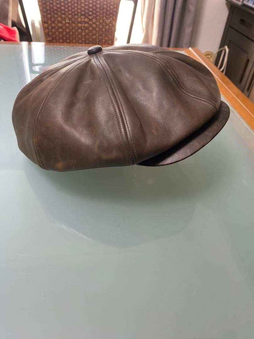 バックラッシュ　ブラウン レザー キャスケット