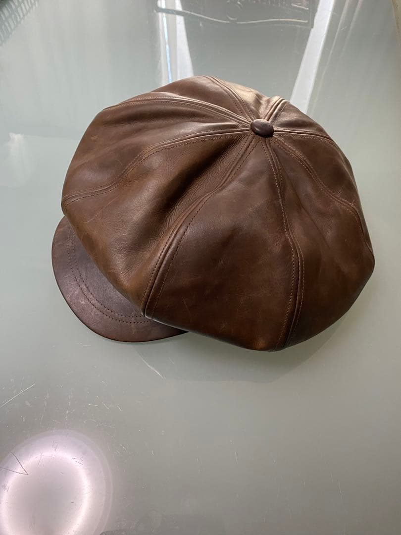 バックラッシュ　ブラウン レザー キャスケット