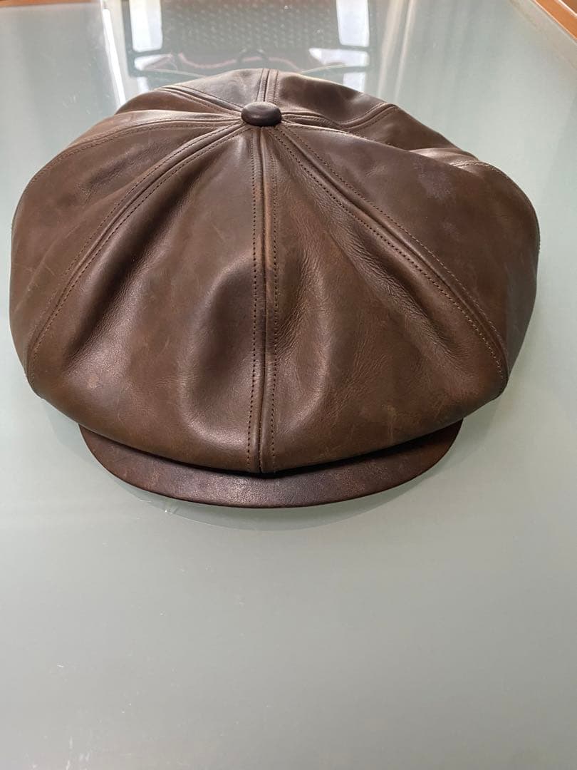 バックラッシュ　ブラウン レザー キャスケット