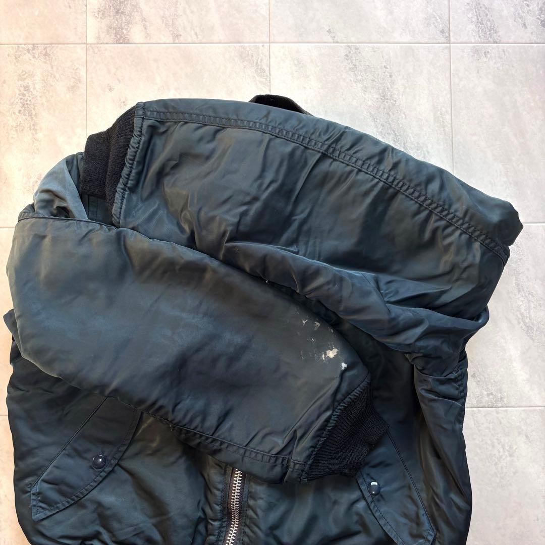 【Vintage】90s アルファ MA-1 フライトジャケット ネイビー 短丈