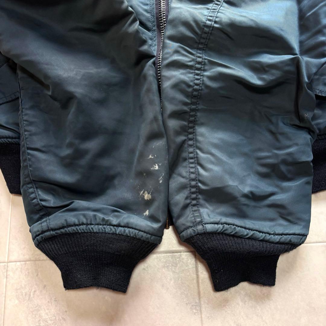 【Vintage】90s アルファ MA-1 フライトジャケット ネイビー 短丈