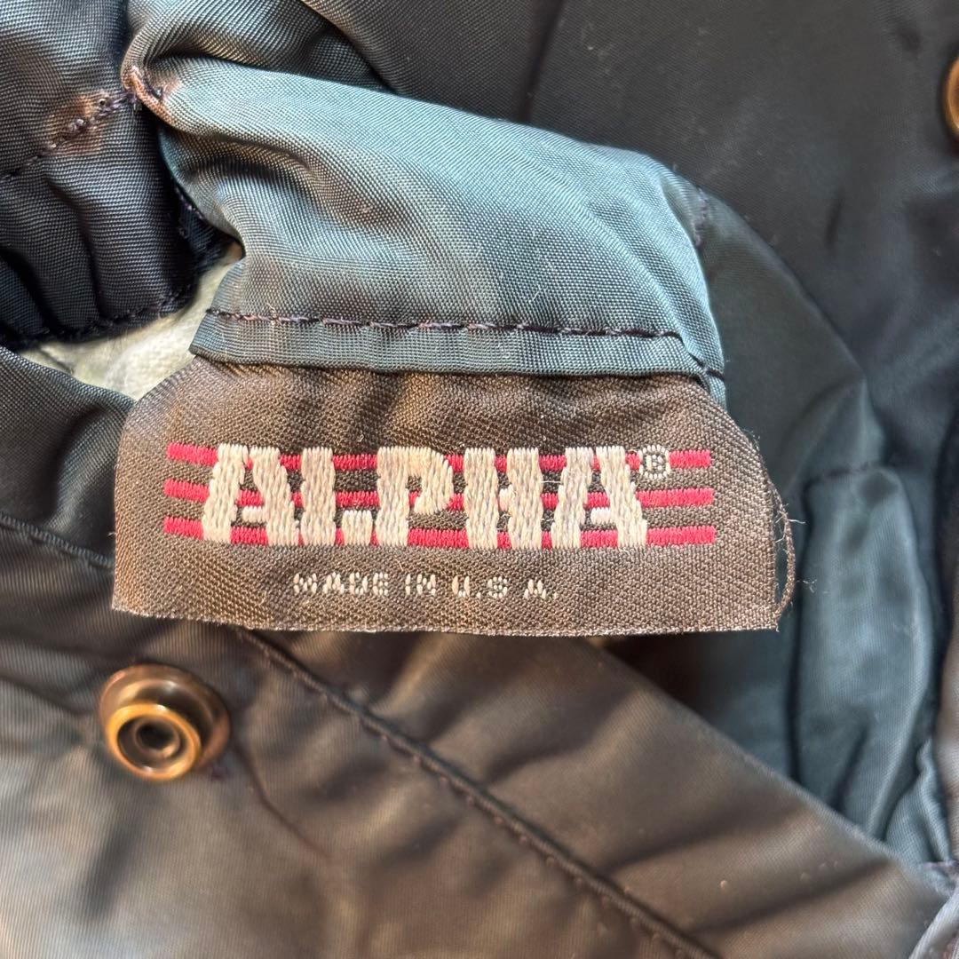 【Vintage】90s アルファ MA-1 フライトジャケット ネイビー 短丈