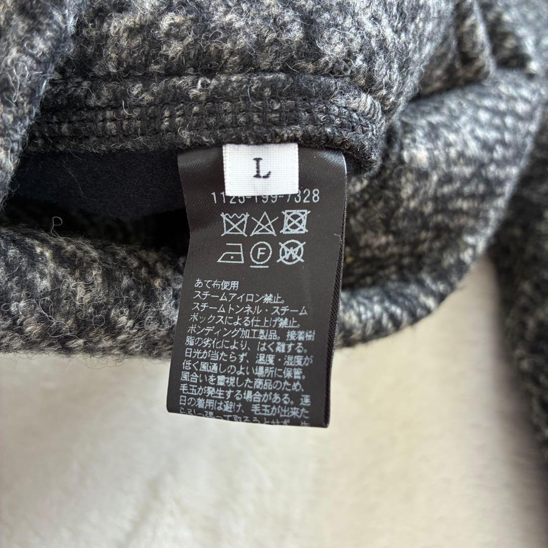 ユナイテッドアローズ ボンディング チェスターコート グレー L ツイード調