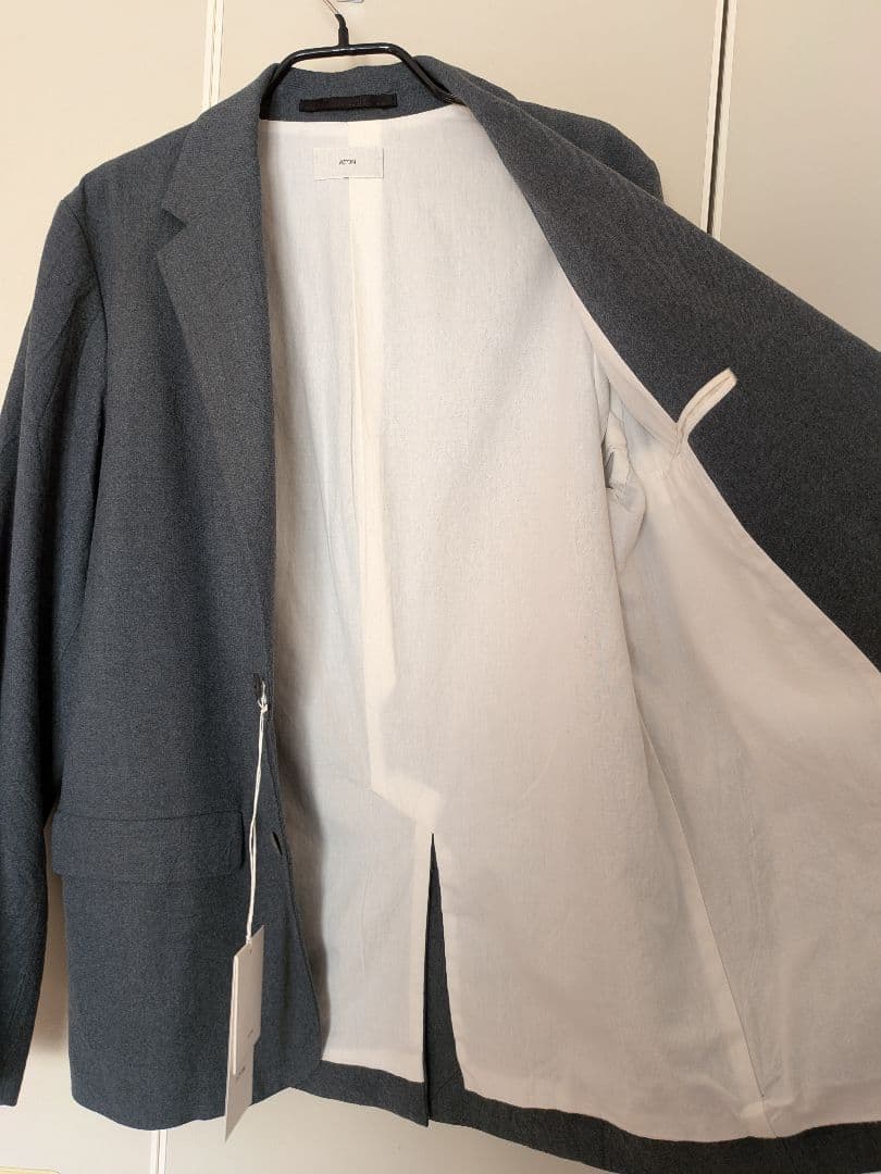 ジャケット・アウター ATON SHRINK FLANNEL JACKET 02 GRAY