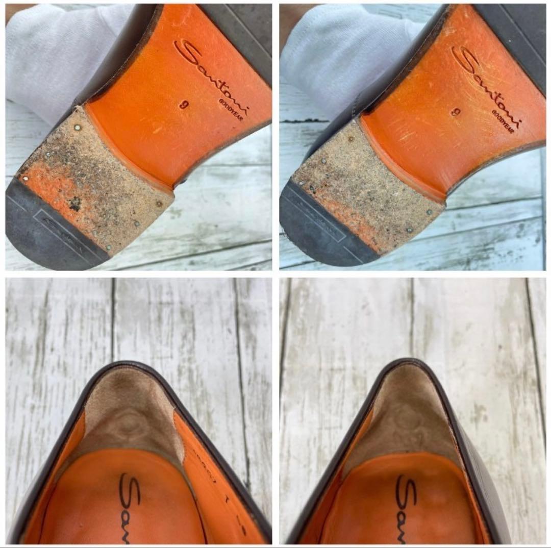 美品 | Santoni ストレートチップ ダークブラウン　サイズ9