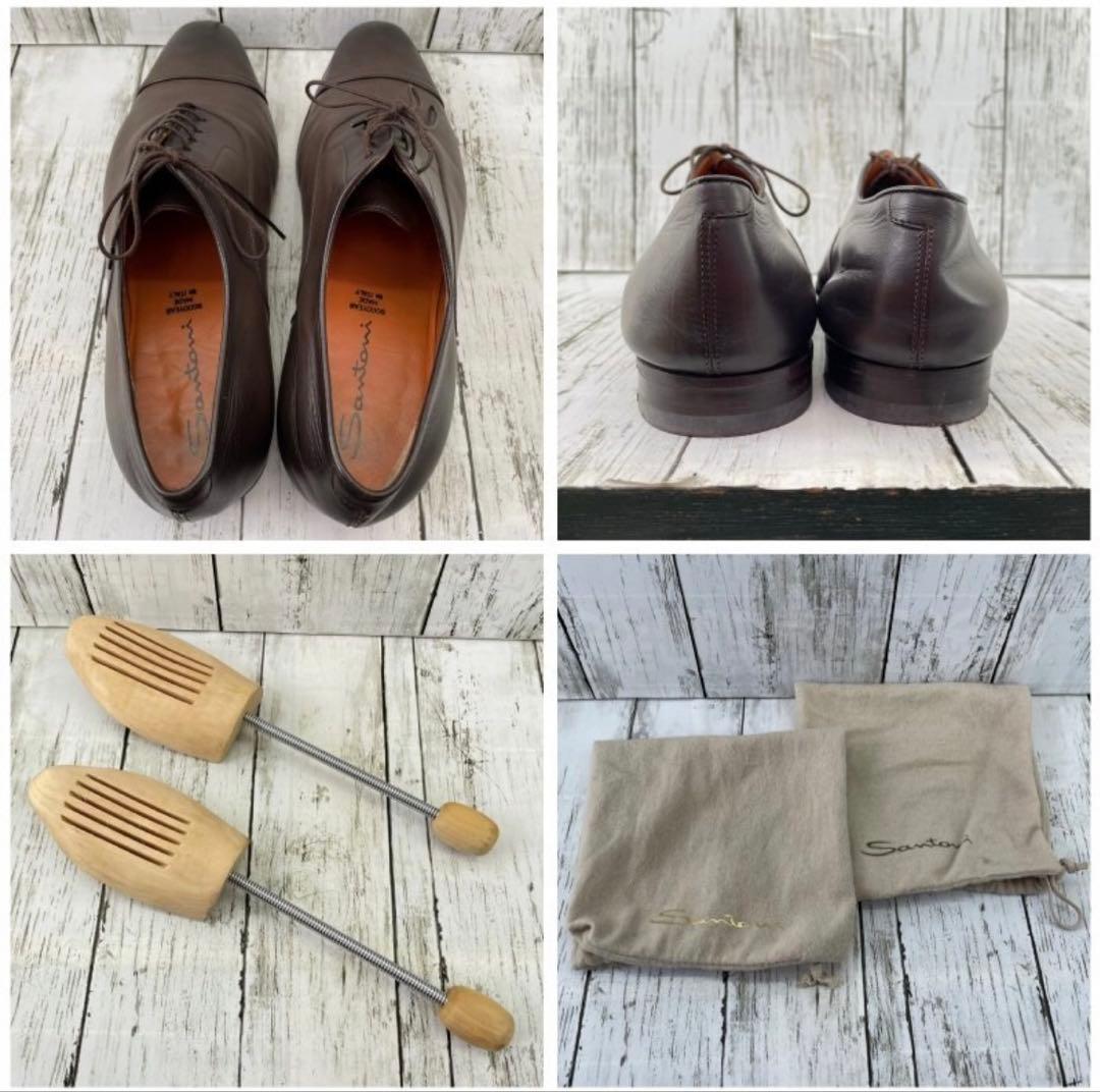 美品 | Santoni ストレートチップ ダークブラウン　サイズ9