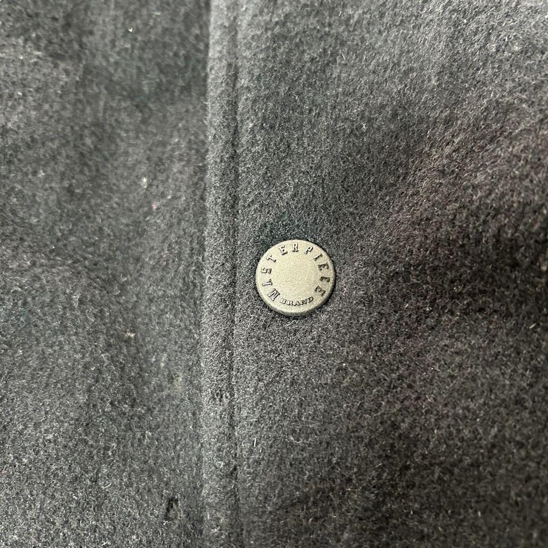 マスターピース レザー スタジャン バイカラー ブルー ブラック