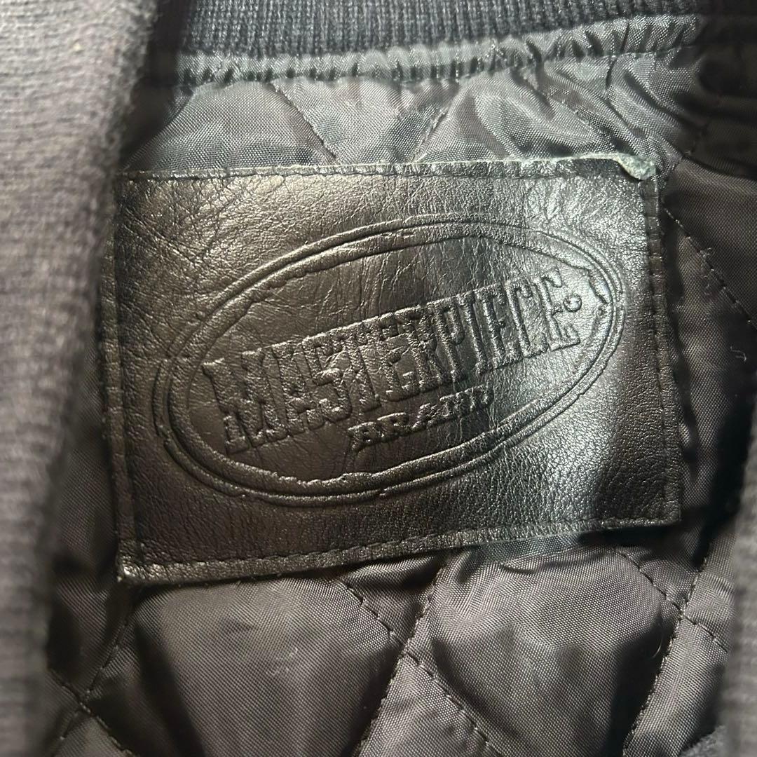 マスターピース レザー スタジャン バイカラー ブルー ブラック