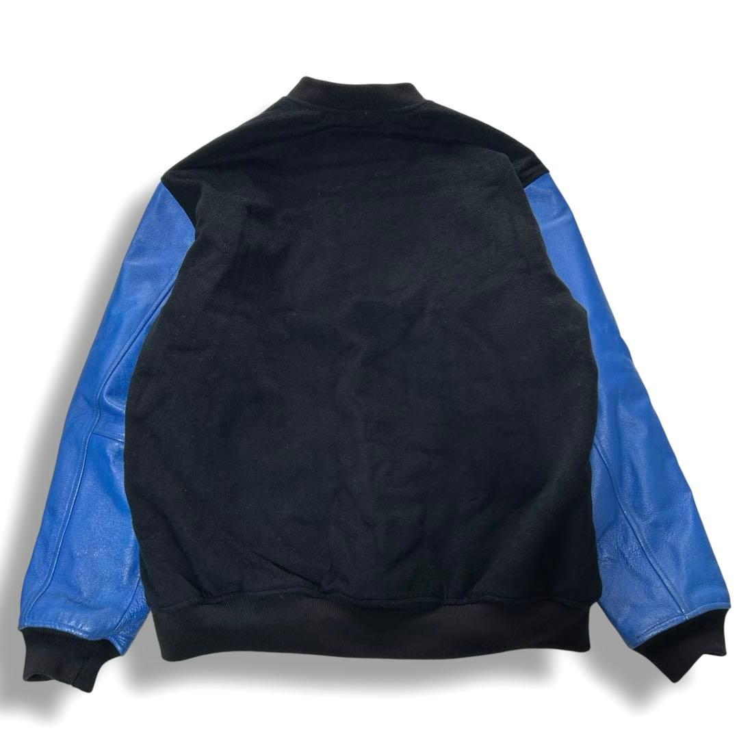 マスターピース レザー スタジャン バイカラー ブルー ブラック