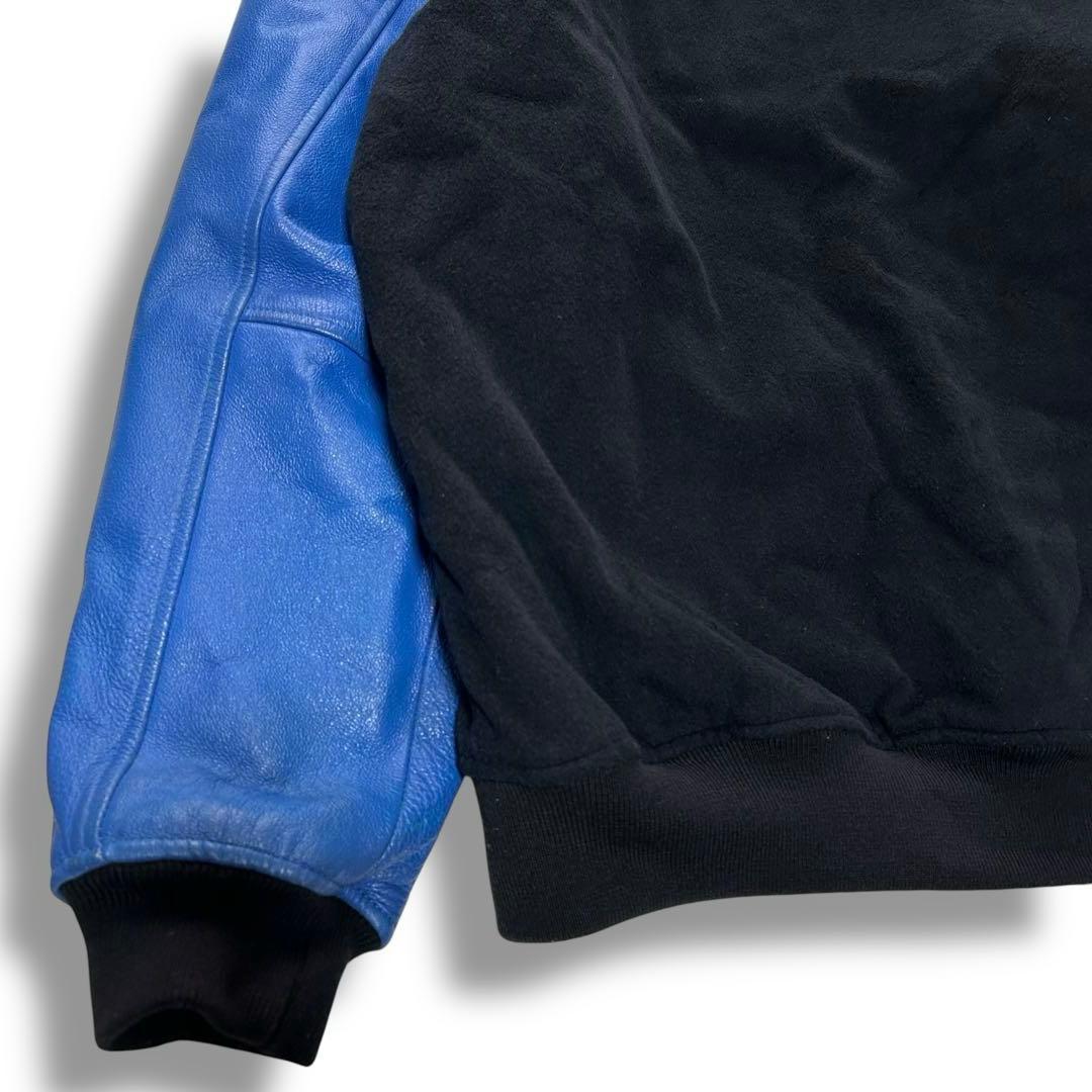 マスターピース レザー スタジャン バイカラー ブルー ブラック