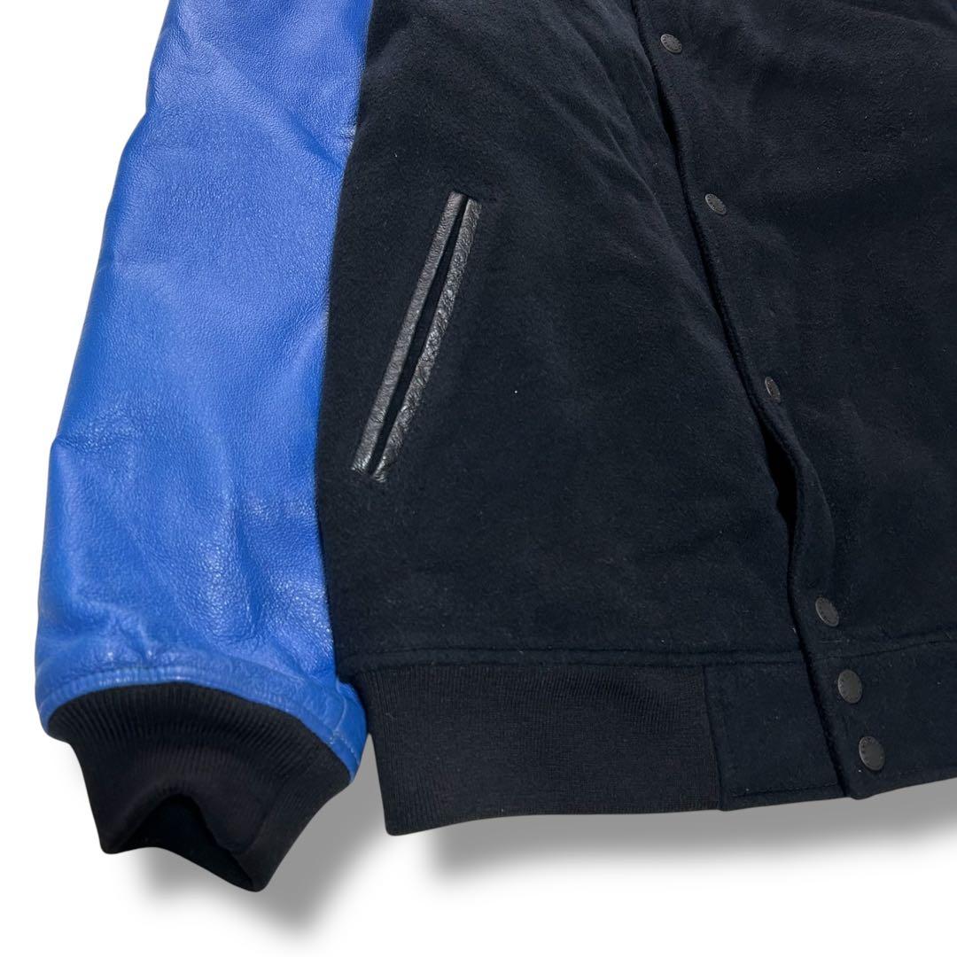 マスターピース レザー スタジャン バイカラー ブルー ブラック