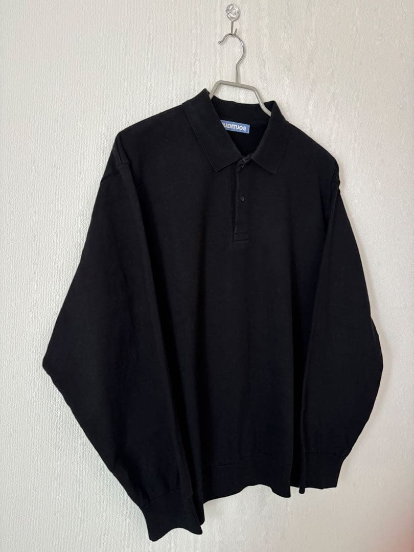 トップス BOUTIQUE LONG SLEEVE KNIT POLO SHIRT