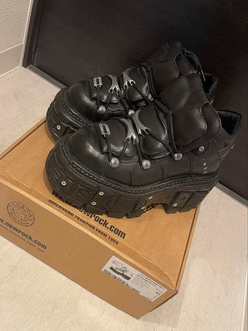 NEW ROCK M-TANK106-C2 /クギ/厚底スニーカー/本革