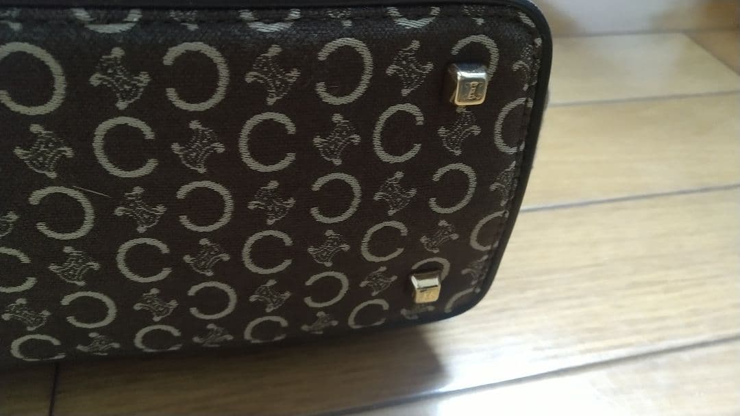 セリーヌ Cマカダム ブラウン キャンバス レザー レディース CELINE