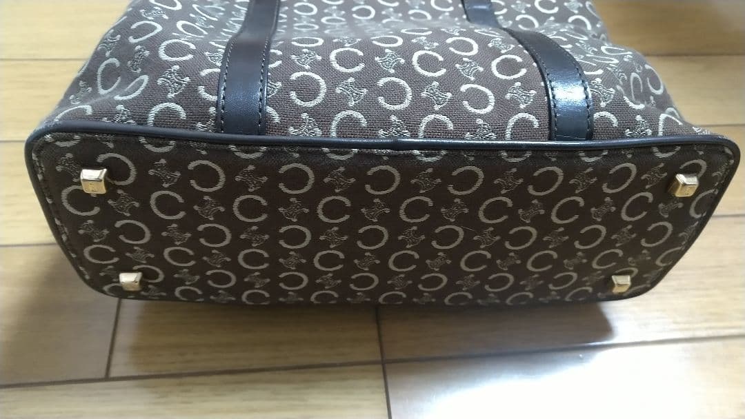 セリーヌ Cマカダム ブラウン キャンバス レザー レディース CELINE