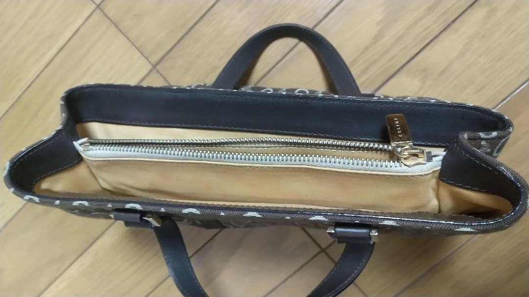 セリーヌ Cマカダム ブラウン キャンバス レザー レディース CELINE